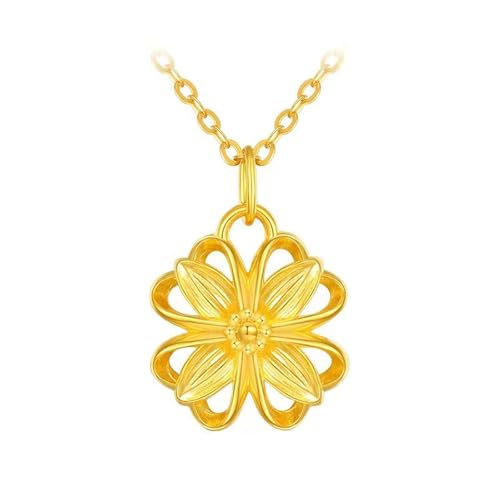 Collier pendentif jaune 24K pour femmes, le cadeau de Saint-Valentin idéal