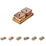 菓子鉢 トレー お盆 小鉢 豆皿 セット ガラス製 蓋付き 木製 スナック皿 お菓子収納ボックス 卓上用 大容量 使用便利 食品貯蔵保存容器 家庭用 (2個,金縁の錘模様/ふたつき)