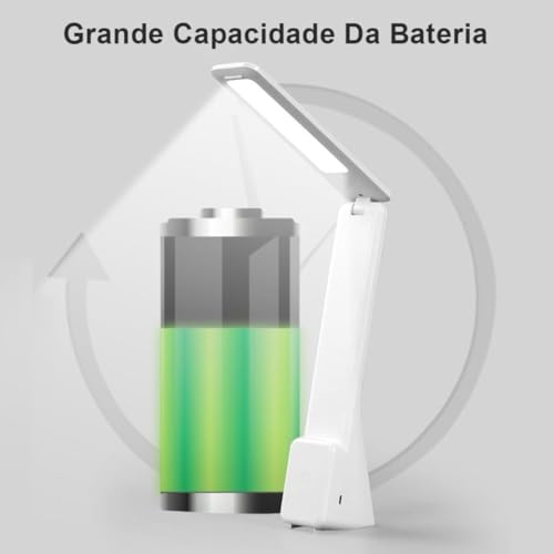 Luminária Led de Mesa Recarregavel Portatil Leitura Com Brilho e Temperatura de Cor Ajustáveis 3 Niv