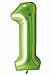 Produktbild Folienballon Zahl 1 (Grün) von Trendario - XXL Riesenzahl 100cm Ballon - Helium Luftballons für Geburtstag, Partydeko, Hochzeit