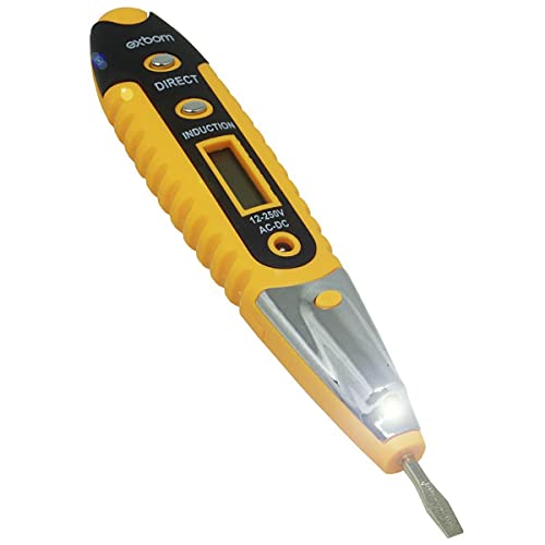 Chave Teste de Tensão Digital 12V-250V – Detector de Corrente AC/DC com Luz LED e Desligamento Autom