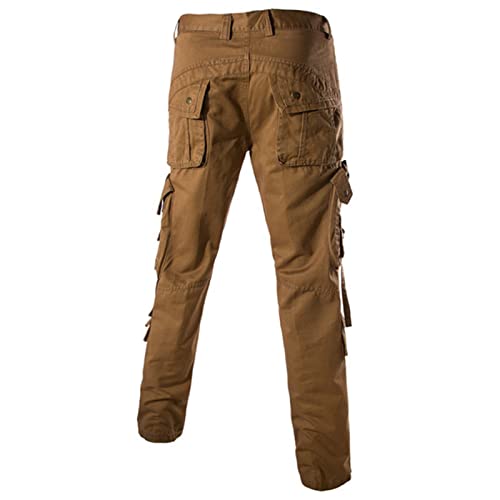 JEsilunmaMY Men's Military Cargo Pants Plus Size Multi-Pocket Athletic Jogger Pants Tactical Outdoor Casual Cotton Trousers2