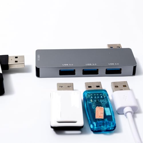 Hub USB 3.0 de 5 Gbps y aluminio con 4 puertos de transmisión rápida 2