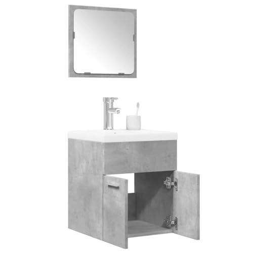 Juroupi Set Muebles de baño 2 Piezas Muebles para baño Conjunto Muebles de baño Muebles de baño Madera contrachapada Gris hormigón - 3324861