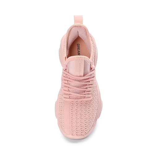 DREAM PAIRS DREAM PAIRS Women's Platform Chunky Fashion Sneakers Slip On Walking Stylish Lightweight Classic Casual Sneaker,Size 6,Pink,DWUMFN2507