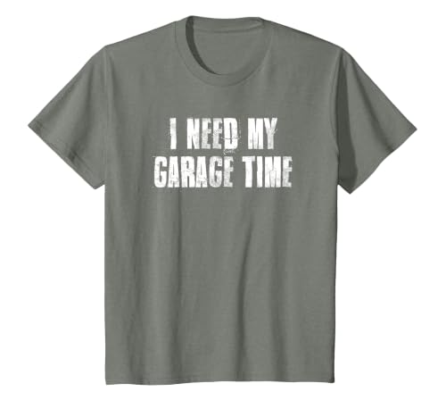 I Need My Garage Time for Mechanics Mechanical Geek T-Shirt, Youth, Olive Heather, 3T