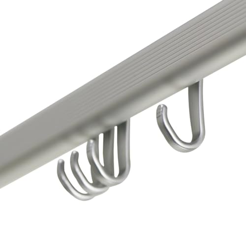 Sealskin Easy Roll Duschvorhangstange, Komplett-Set inkl. Duschstange, Deckenbefestigung und Ringe, Duschvorhanghalterung zur Montage auf Maß, L-Form, U-Form und Ecke möglich, Aluminium, Chrom-matt