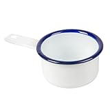 6 Stück - Mini-Töpfe ’Enamelware’, 200 ml, 15,6 x 9 x 4,7 cm, weiß, emailliertes Eisen