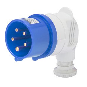 Gewiss GW60087 connecteur mâle 90° anti-traction pour câble 16A 5P
