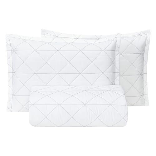 Cobre Leito Colcha Ternura Bordado Casal Padrão Variação (BRANCO)