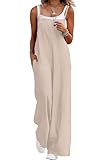 Lepunuo Womens Jumpsuits Casual Overalls Women Boho Rompers for Curvy Women Summer Grils Wide Leg Jumpsuit with Pockets