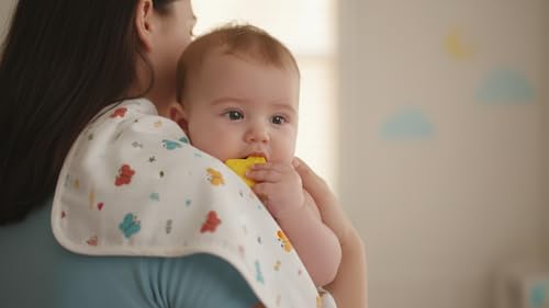 Image of HANUSH 6-Layer Pure Muslin Cotton Baby Burp Towels (50x25cm) Ultra Soft & Absorbent Shoulder Burp Cloths for Newborn Babies & Toddlers, Smooth Finished Edges (Premium Muslin Baby Burp Towel)