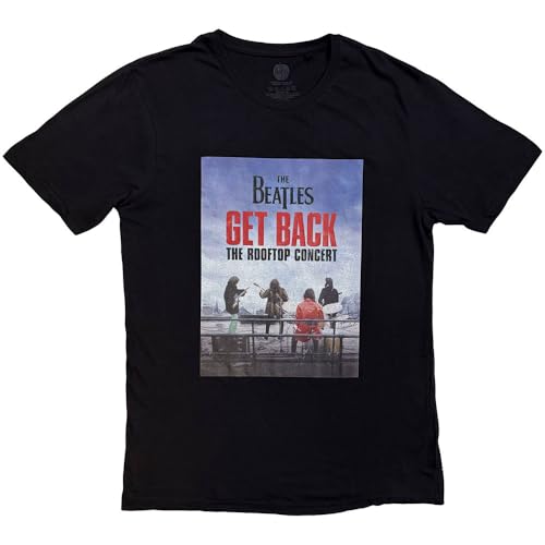 The Beatles T Shirt Get Back Rooftop Concert Official Mens Black XXL