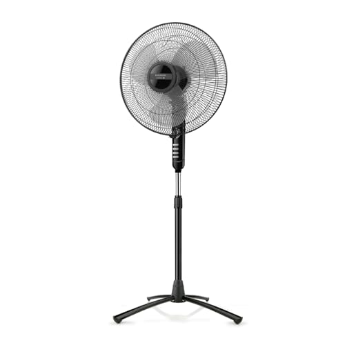Taurus Bergen 16CR - Ventilateur sur pied 45W, pied rotatif, hauteur ajustable, système d'oscillation, inclinaison réglable, minuterie et 3 vitesses, 3 lames / 40 cm de diamètre, silencieux