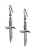 Gothic Dagger Sword Pirate Medieval Renaissance Silver Finish Dangle Earrings