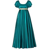 Kinstell Vestidos Regency para Mujer, Vestido de Seda del 1800,