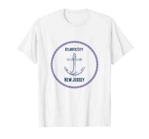 Atlantic City New Jersey con diseño de ancla Camiseta