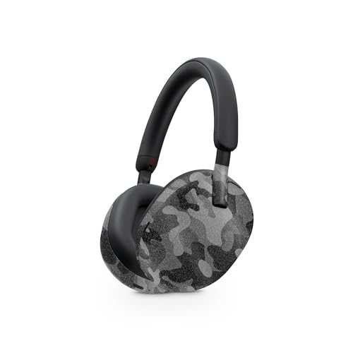 Image of MightySkins Glossy Glitter Skin Compatible with Sony WH-1000XM5 Headphones - Black Camo | Protective, Durable High-Gloss Glitter Finish | Easy to Apply, Remove, and Change Style