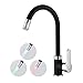 Aihom Rubinetti per Lavelli da Cucina con LED Monocomando Lavandino Cucina Cirevole a 360 ° Rubinetto da Cucina a Fredda e Calda, Colore:Nero