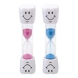 HDFHDF Sanduhr Zähneputzen Kinder Sanduhr 3 Minuten Zahnputzuhr Kinder 3 Minuten Lächeln Gesicht Timer Geburtstagsgeschenk Interessant (Blau, rosa)