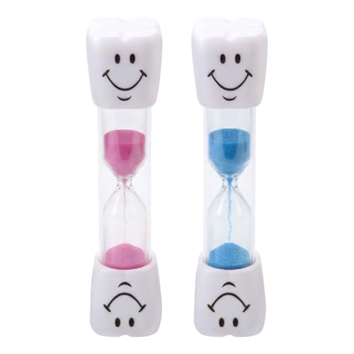HDFHDF Sanduhr Zähneputzen Kinder Sanduhr 3 Minuten Zahnputzuhr Kinder 3 Minuten Lächeln Gesicht Timer Geburtstagsgeschenk Interessant (Blau, rosa)