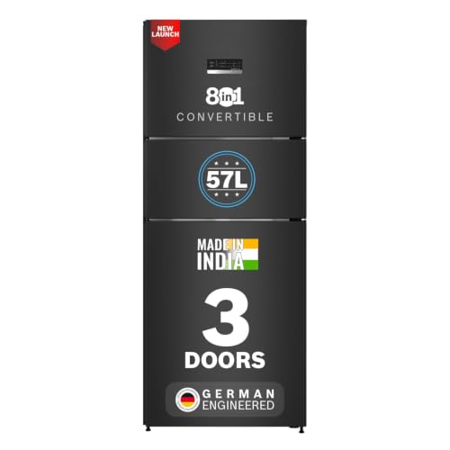 Bosch 302L, 3 Star, MaxFlex Convert Frost Free Triple Door Refrigerator | 8-in-1 Convertible Storage Modes | 57L Extra Convertible Zone | Cool Extend 