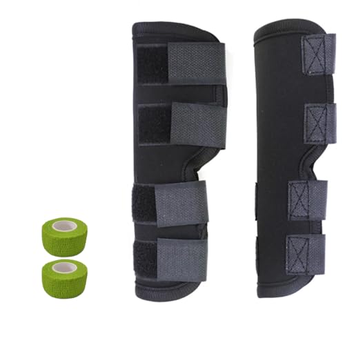 Image of iHOO 1 Pair Dog Front Leg Brace, Prevents Injuries and Sprains,Knee Support for Dogs with 2 Bandages L