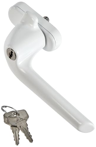 Roto Original Window Handle | Window Handle for Roof Windows Series 3, 4, 7, R3, R4 Wood and Plastic | Lockable with Key | Colour White | 15 x 8.5 x 2.7 cm