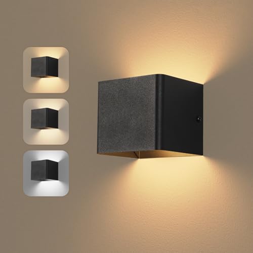 Dehobo Aplique Pared Interior - LED Lampara Pared Sin Cables USB Recargable - Lampara Inalambrica con 3000K 4000K 6000K 1.5W Adecuada para Sala de Estar, Dormitorio, Pasillo