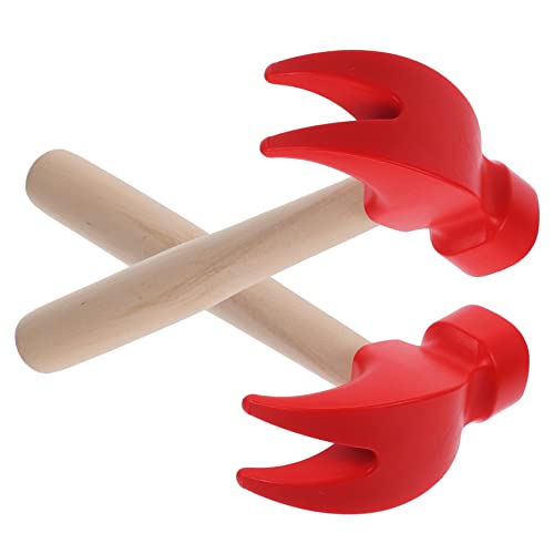 TOYANDONA 6 Peças Martelo De Brinquedo Para Crianças Brinquedos De Madeira Martelo De Garra Vermelho