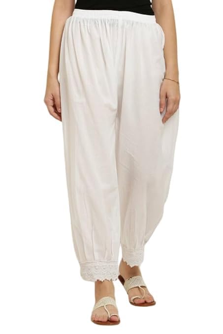 nexteraa Premium Cotton Afghani Salwar, Relaxed Fit Harem Pant Trouser with Lace Embroidery Detailing, Comfortable Ethnic Wear for Casual & Party Use-picture-24