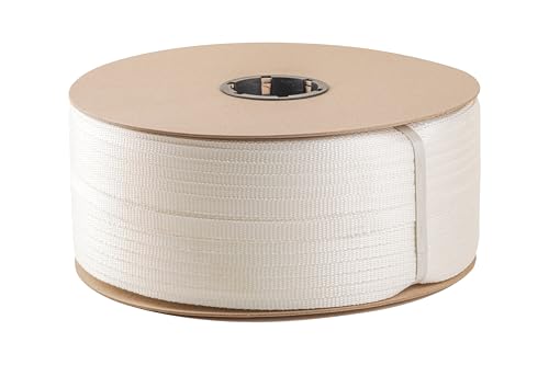 ESK Packaging Woven Poly Cord Strapping - 1/2" x 3900 Foot x 825lbs Break Strength – Light Duty, Weather-Resistant Flat Rope, Polyester Pull Tape – 1 Roll by ESK Packaging - Image 2
