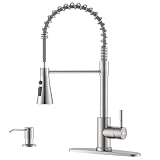 APPASO Brushed Nickel Kitchen Faucet with Pull Down Sprayer Soap Dispenser