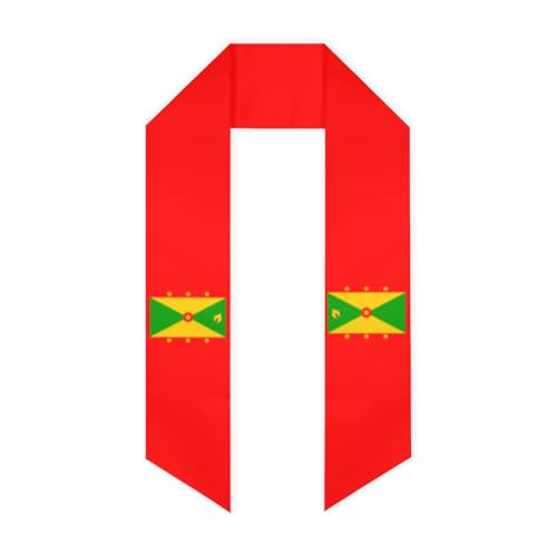 Vintage Grenada Grenadians Flag Graduation Stole Shawl Sash for Men Women Unisex Adult Double Sided Lightweight Soft Scarf Class of 2025 Graduate Gift for Study Aboard International Students