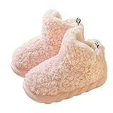 [one's one] もこもこ ルームシューズ レディース 冬用 室内履き あったか スリッパ 滑り止め ソール ハイカット ふわふわ ボア 暖かい 防寒 (ピンク,25cm)