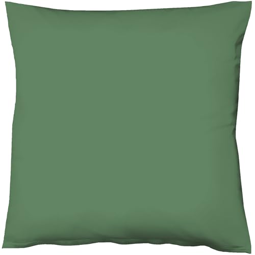 fleuresse Mako-Satin-Kissenbezug Uni Colours Farbe jagdgrün 7060 40 x 40 cm