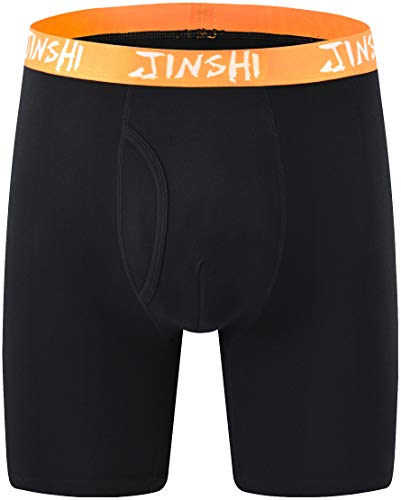 JINSHI Men's Underwear Boxer Briefs Long Leg Underpants 3Pack Soft Comfy2