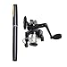 Wedhapy Mini Fishing Rod Pen Fishing Rod with Reel Mini Pole Rotating Fishing Wheel for Outdoor Fishing Accessories Pocket Fishing Rod Black 2PCS