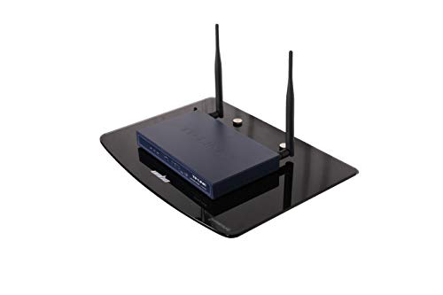 unho TV Wandregal Multimedia Glasregal aus gehärtetem Glas TV Rack Wandhalterung für Sky Box DVD Player PS4 Xbox AV Blu-ray-370 x 270mm