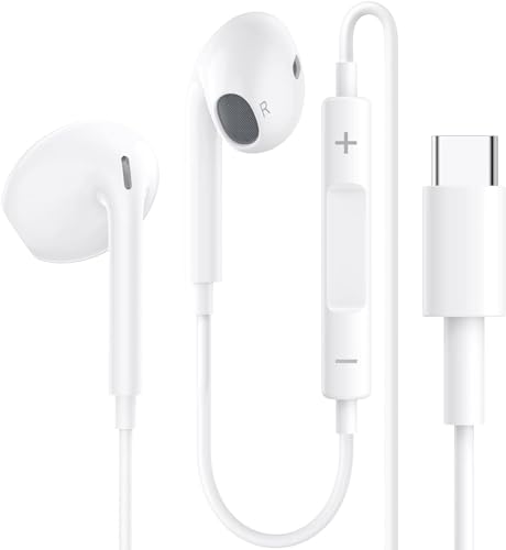 Écouteurs Filaires USB-C pour iPhone 17/16/15 Écouteurs Intra-Auriculaires Hi-FI Stéréo Typ-C...