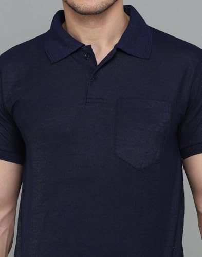 Image of INKKR Men Regular Fit Polo Neck Half Sleeve Solid Casual T-Shirt with Chest Pocket | Pack of 3