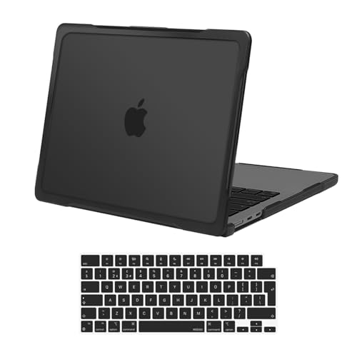 MOSISO Cover Compatibile con MacBook Air 13 Pollici M2 M3 M4 A3240 A3113 A2681 per Air 13,6 Pollici Custodia 2025 2024 2023 2022,Case Paraurti TPU Morbido Antigraffio&Copritastiera, Nero