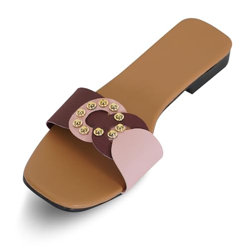 Image of Women's Slippers | Comfortable Flat Chappals for Women with Bow Detail | Stylish Casual Chappals, Trendy Summer Sandals, Comfortable Footwear for Daily Use