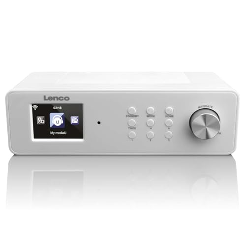 Lenco KCR-2014 - Radio (Internet, Digital, FM, PLL, 4W, 6,1 cm (2.4), 23,7 cm) Color Blanco