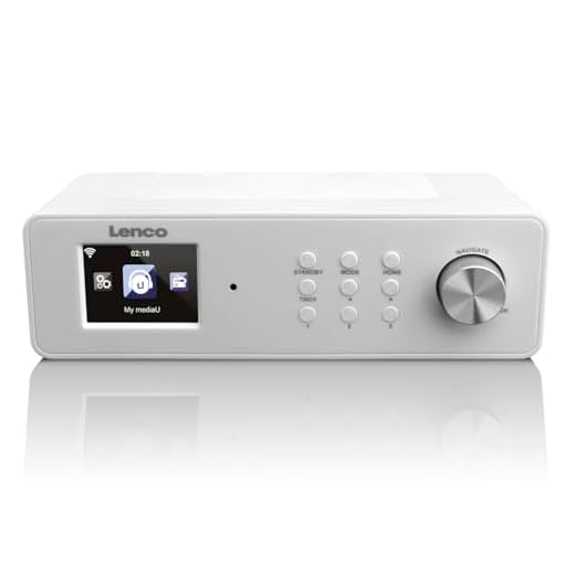 Lenco Internet-kök radio KCR-2014 (6,1 cm (2,4 tum) TFT-färgskärm, PLL FM med RDS, WLAN, equalizer, DNLA/UPnP, fjärrkontroll)