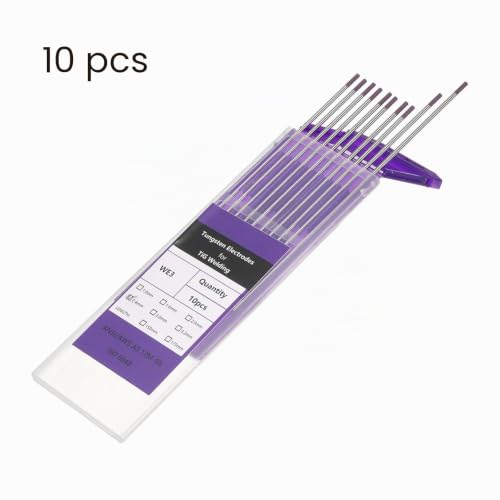 sourcing map Lot de 10 électrodes de soudage TIG en tungstène 3/32" x 17,8 cm mixtes pour soudure en acier inoxydable, alliage d'aluminium et de magnésium, fabrication automobile aérospatiale, violet – vue 3