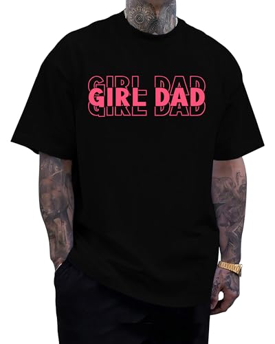 Image of AIYINO Mens T Shirt Cotton Funny Dad Fixer Print Casual T Shirts for Men UK Black Mens Tops Black Black M