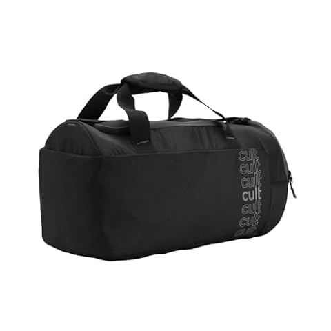 Cultsport 35L Gym/Duffle Bag for Men & Women | Water-Resistant Sports Travel Bag with Shoe Compartment, Adjustable Shoulder Strap, Side Pocket & Spacious Main Storage – Black