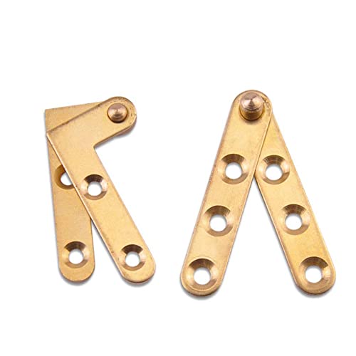 Boohao 360 Degree Rotatable Door Pivot Hinges Antique Cabinet Door Hidden Copper Hinge For Windows Fence Sheds Kitchen Gate Closet Cupboards 4 Pieces (Straight Hinge) #TOP2