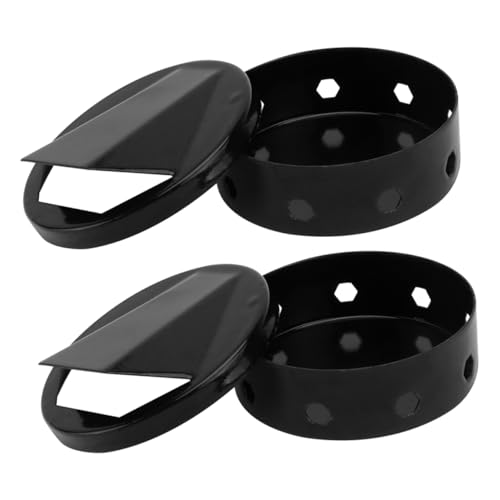 TINEASUR 2piezas Cajas para Ahumar Barbacoas Bandejas De Esmalte Negras para Ahumar Carne Suministros para Cajas De Ahumador